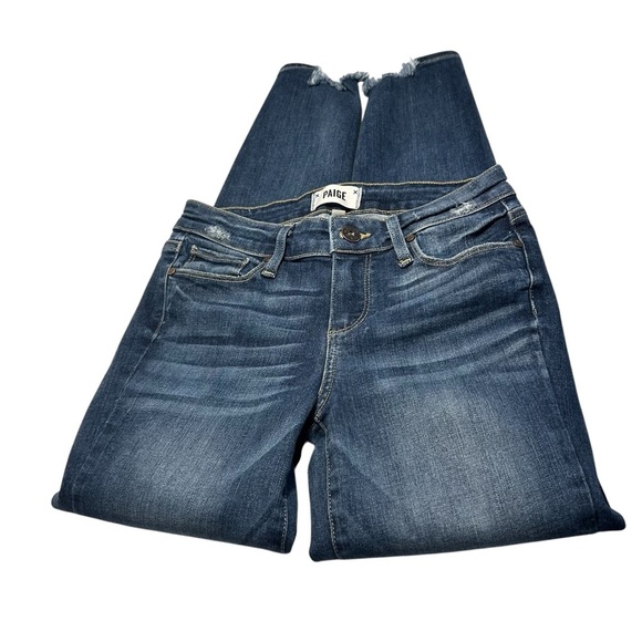 Paige Verdugo Ankle Cropped Raw Step Hem Jeans Sz 25 - Picture 6 of 15
